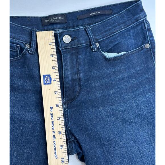 Banana Republic Blue Skinny Jeans Mid Rise Dark Blue Wash Stretch Casual 28 - Picture 11 of 11